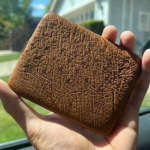 Exotic Ostrich Rumpp leather wallet case